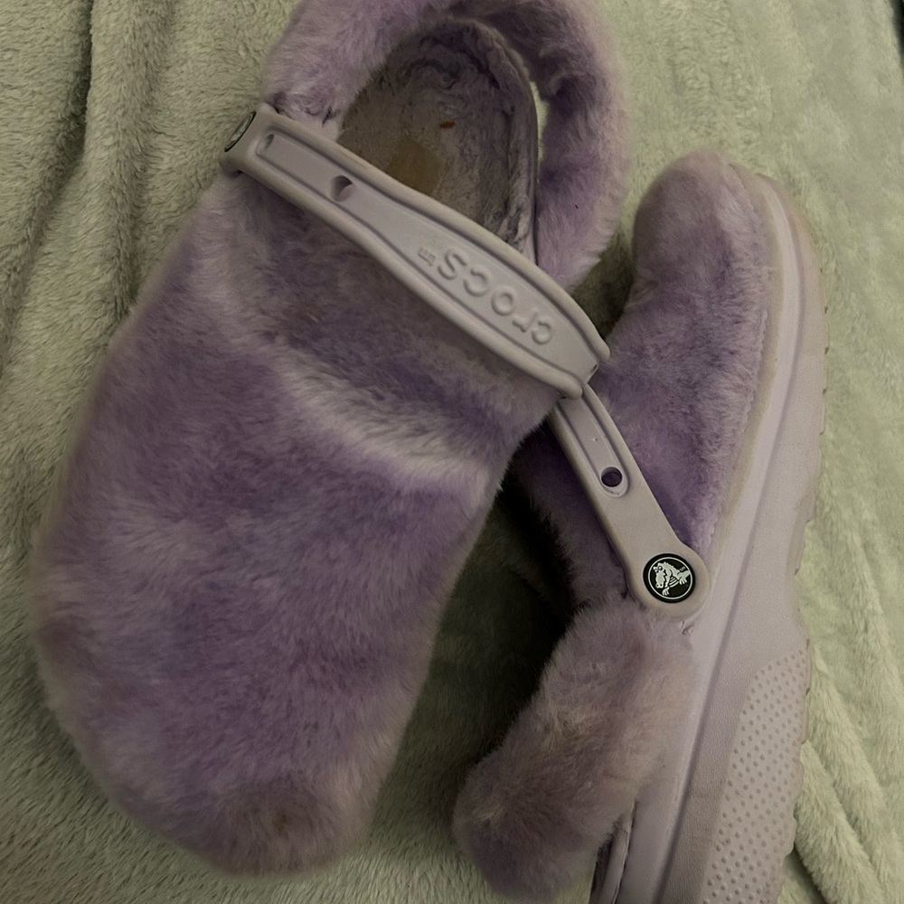 Furry Purple Crocs